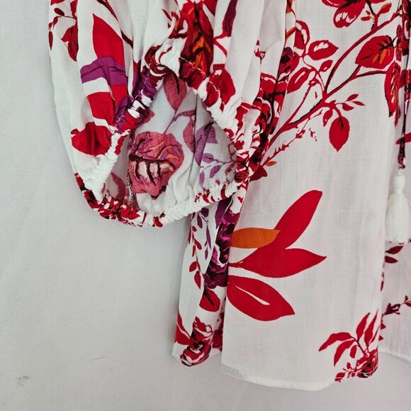 STELLA & GINGER White Floral Pattern Woven Shirt 1X - Picture 5 of 10